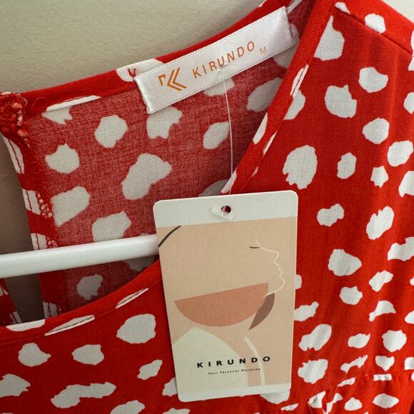 Kirundo Ruffle short Sleeve Summer Mini Dress US Women's M - Picture 4 of 9